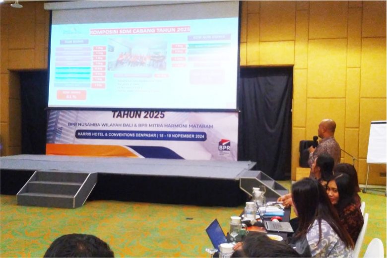 BPR Nusamba Wilayah Bali dan BPR Mitra Harmoni Mataram dalam Pelaksanaan rapat Pra Rencana Bisnis Bank (RBB) 2025 yang diadakan di Harris Hotel & Conventions Denpasar